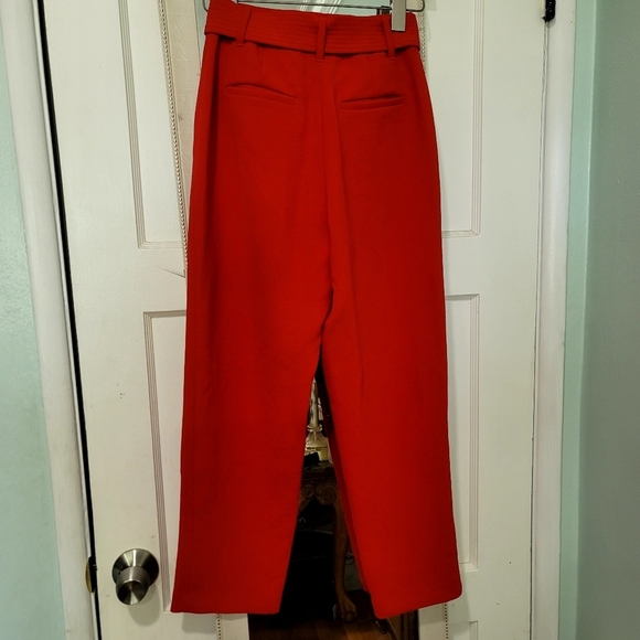 Aritzia Wilfred Front Tie High Rise Ankle Pants size 2 red. - Picture 15 of 17